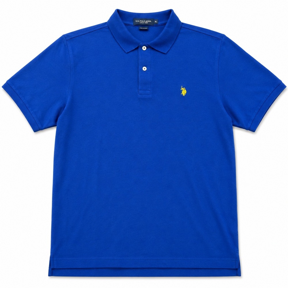 U.S.‎ Polo Assn Performance Pique Polo Shirt XL Blue Raft Stretch Quick Dry NWT
